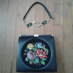 Vintage Leather floral handbag.