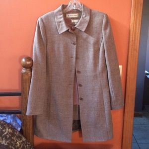 Work suit with long jacket, skirt and shirt