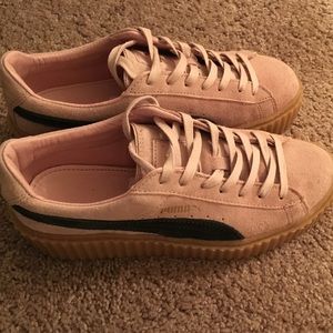 Pumas x Rihanna Pink Suede Creepers