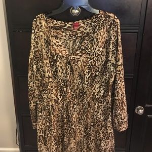 Leopard long sleeve dress