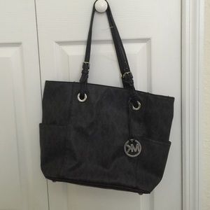 MK black leather purse