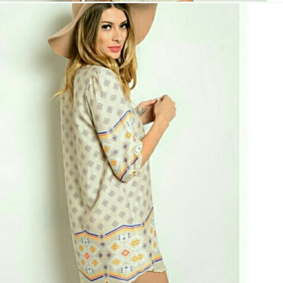 Cream Dress with detailed design