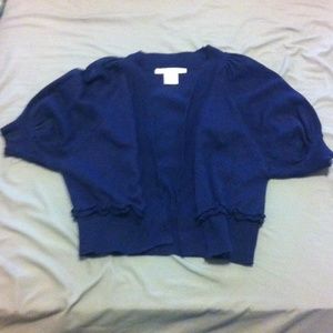 Navy blue mid length cardigan.
