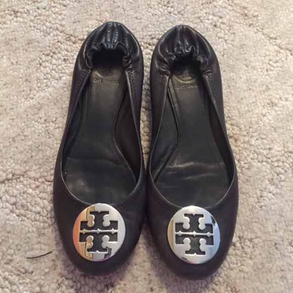 Tory Burch Classic Flat with silver logo