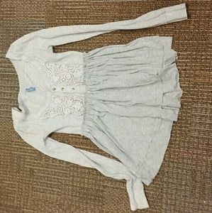 Free People grey thermal top with lace detail