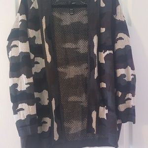 Camo open cardigan