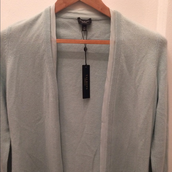 NWT TALBOTS 100% Cashmere Open Cardigan Sweater XS