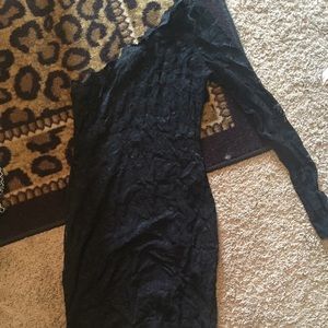 Lace off the shoulder black dress