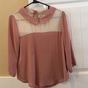 Nude Peter pan collar blouse. Perfect condition!