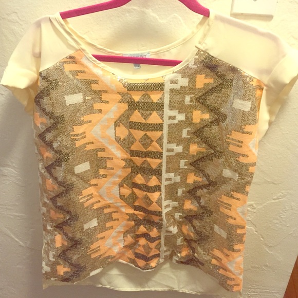 Fun, glitzy, Aztec looking top! - Picture 1 of 3