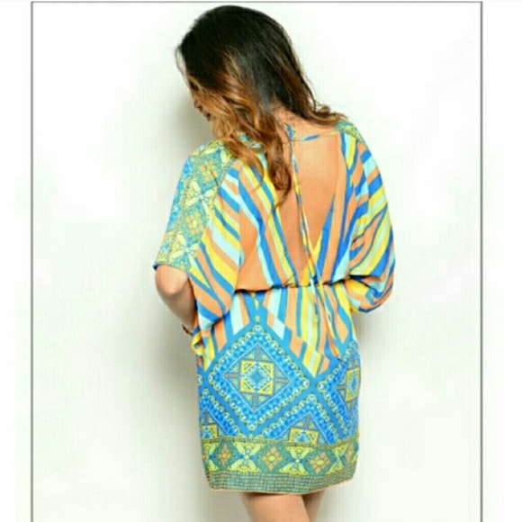 MUST HAVE BEAUTIFUL MULTI COLOR FUN DRESS - Picture 2 of 3