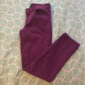 Deep Purple Toothpick Skinny Leg Jeans