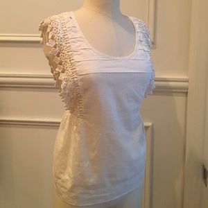 Anthropologie linen and lace blouse.