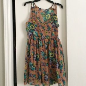 Bar III Pink Floral Summer/Spring Floral Dress