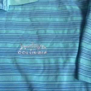 Mens Columbia blue collared fishing shirt