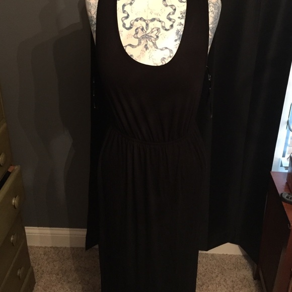 black maxi dress