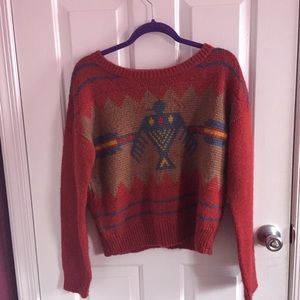 Maroon Aztec Sweater