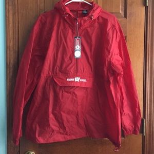 NWT Wisconsin Badgers rain jacket