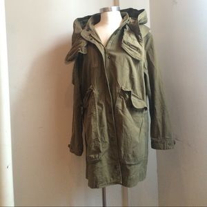 Zara cargo jacket with hood.