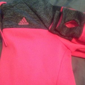 Pink and gray thermal control hoodie