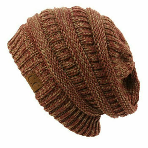 NWT 2rone Chunky Slouch Beanie Hat Sangria