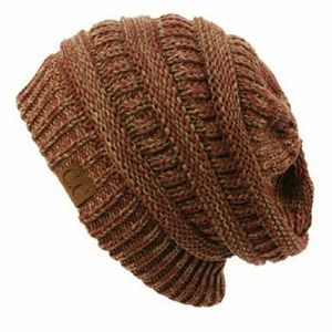 NWT 2rone Chunky Slouch Beanie Hat Sangria