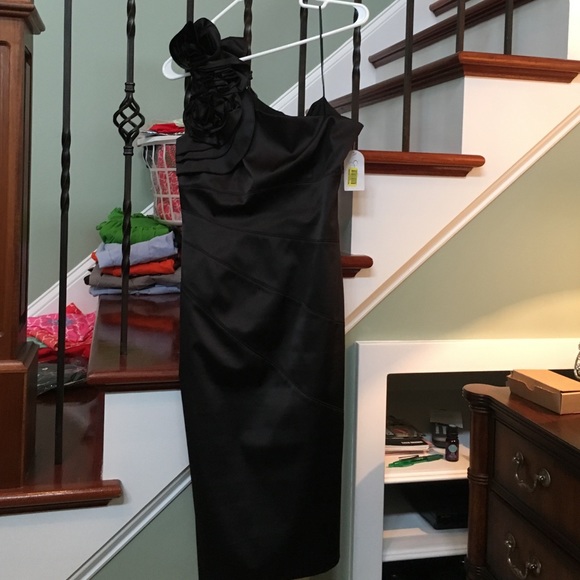 NWT Jessica Simpson satin black dress