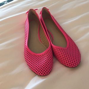 NEW Hot Pink Perforated Leather Flats