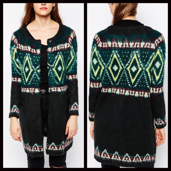 ❌SOLD FREE PEOPLE Fair Isle Cardigan - Picture 2 of 4