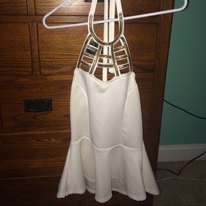 Charlotte Russe unique strapped halter top