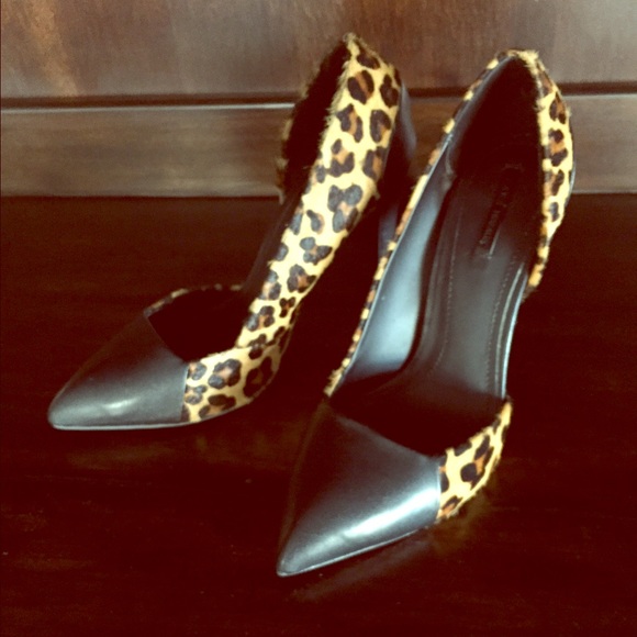 Zara Leopard Print Pony-style Calfskin Heels
