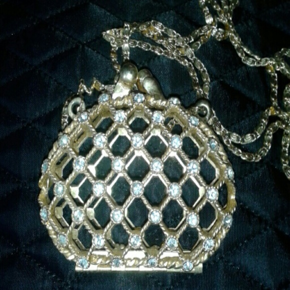 Other Handbags - Gold Metallic Rhinestone Evening Bag NWOT