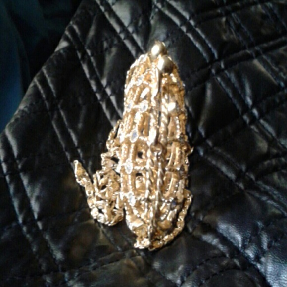 Gold Metallic Rhinestone Evening Bag NWOT - Picture 4 of 4