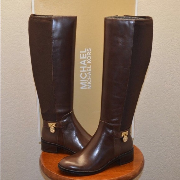 🆕🎉Michael Kors Hamilton Leather Boots 🚫trades - Picture 3 of 4