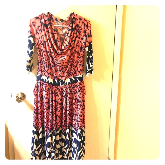 Flirty Floral Print 3/4 Sleeve Dress