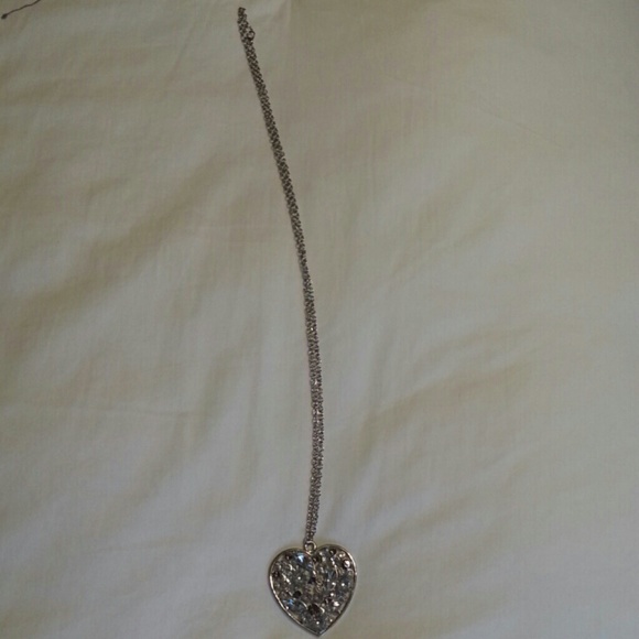 Rhinestone Heart Necklace - Picture 2 of 2