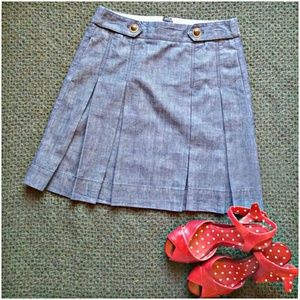 J. Crew Pleated Jean Skirt