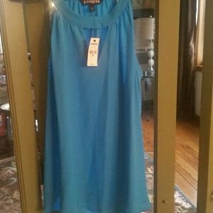 EXPRESS Blue keyhole Halter