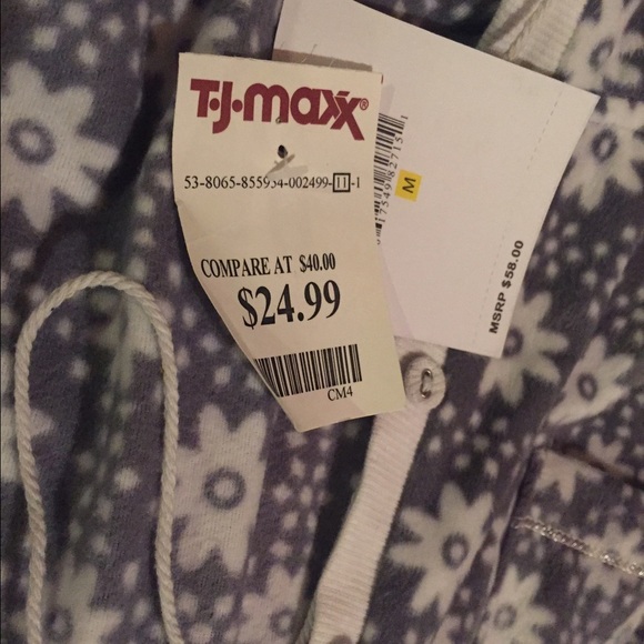 Tj Maxx | Intimates & Sleepwear | Gray Floral Footie Pajamas | Poshmark