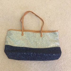 crewcuts blue and silver purse