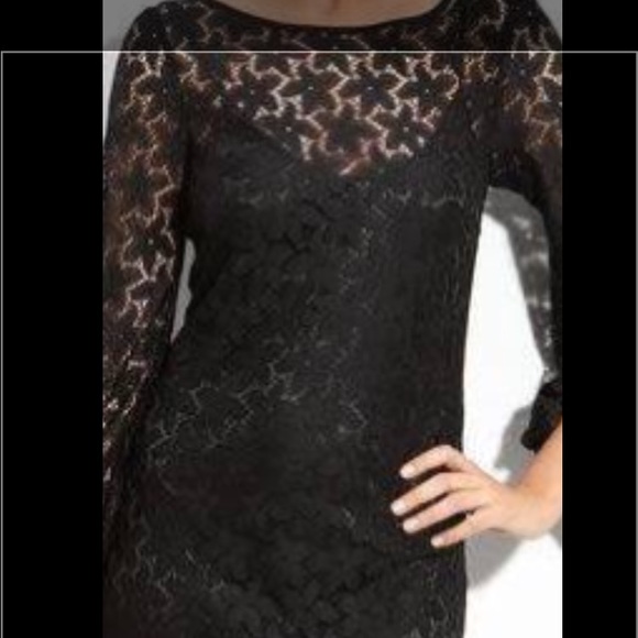 Black lace shift dress