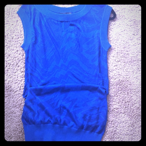 Armani Exchange blue mini sweater dress.