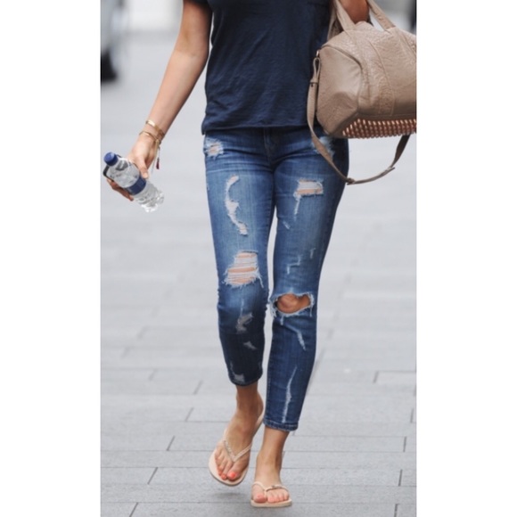 Current Elliot Shredded Stiletto Cropped Skinny