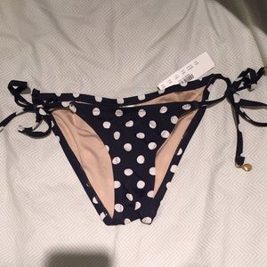 SOLD J.Crew Navy White Polka Dot Bikini Bottom XXS