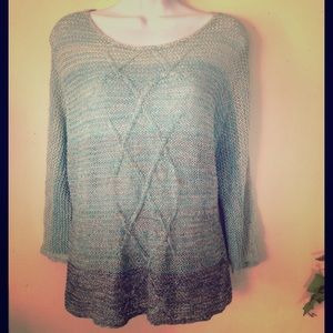 🆕WT Nic+Zoe Hombre 3/4 sleeve Knit Sweater Sz Lg