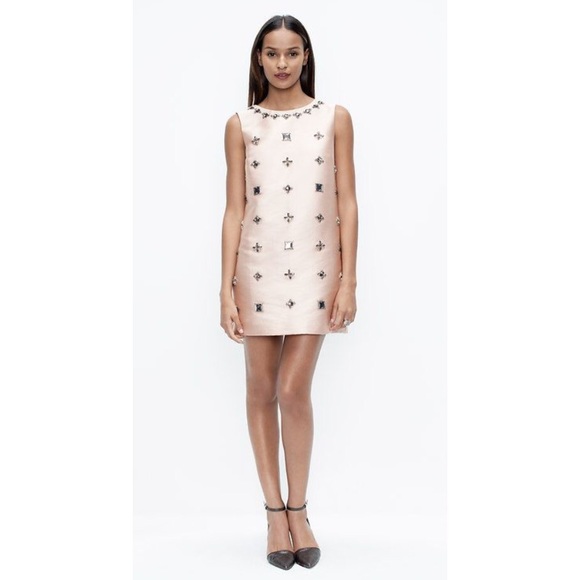 Pink Embellished Shift Dress 6P