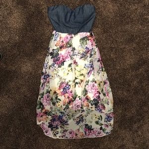 A strapless and high low dress from rue 21