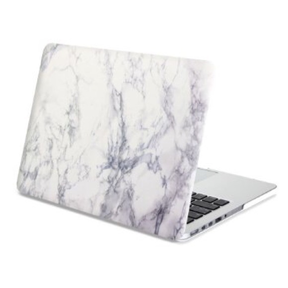 white marble laptop case