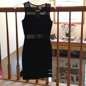 Black bodycon dress with mesh