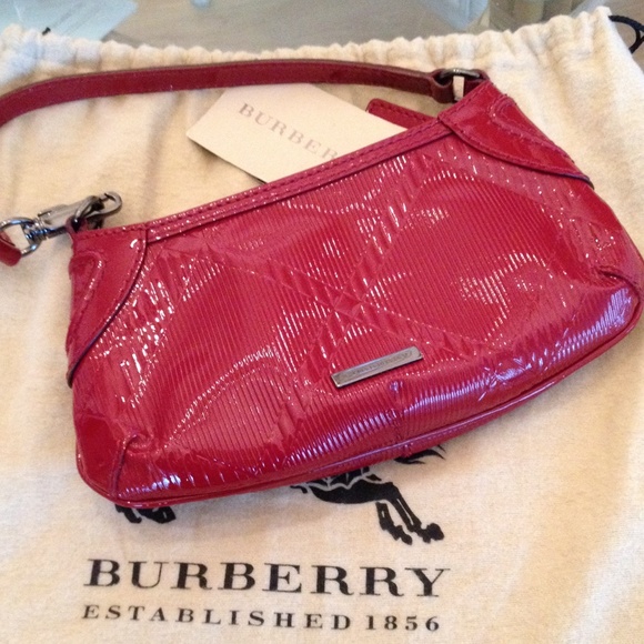 Red patent Burberry purse